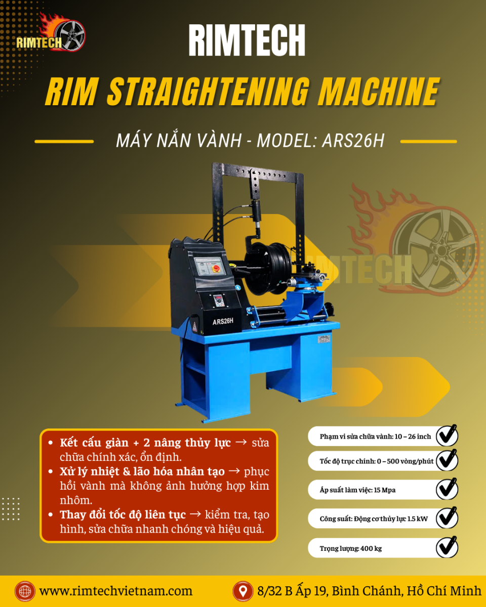 quy trình nắn sửa mâm xe uy tín tphcm